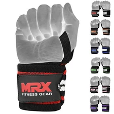 Weight Lifting Wrist Straps with Thumb Loops - Elasticated Cotton Gym Wrist Wrap