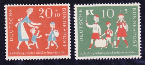 Germany B354-55 MNH 1957 Children Leaving & Returning To/From Vacation Set VF