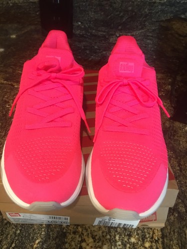 NUEVO Mujer Fitflop Vitamin FFX Tejido Deporte Pop Rosa Tenis Zapatos, talla 10 - Imagen 2 de 5