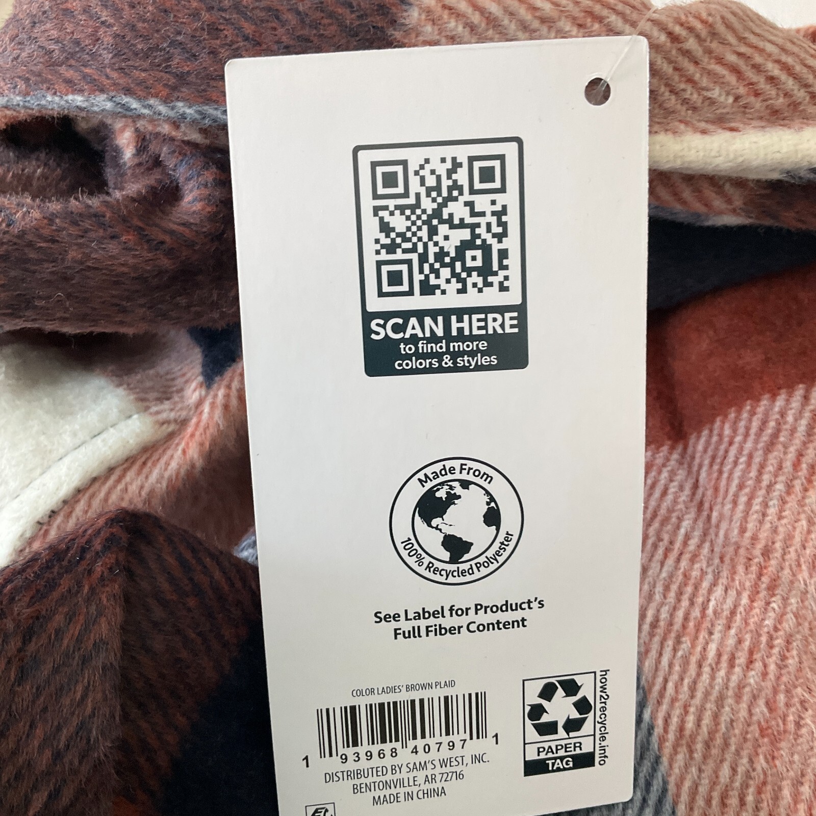 Members Mark Quarter Zip Pullover And Button Front Plaid Shacket Womens Size M