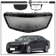 Front Bumper Hood Grille ABS Black For Cadillac CTS Sedan B Style 2014-2019
