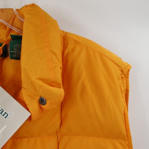 Vintage NWT Ll bean vest mens XL mango down puffer orange snap quilted nylon - Picture 2 of 12