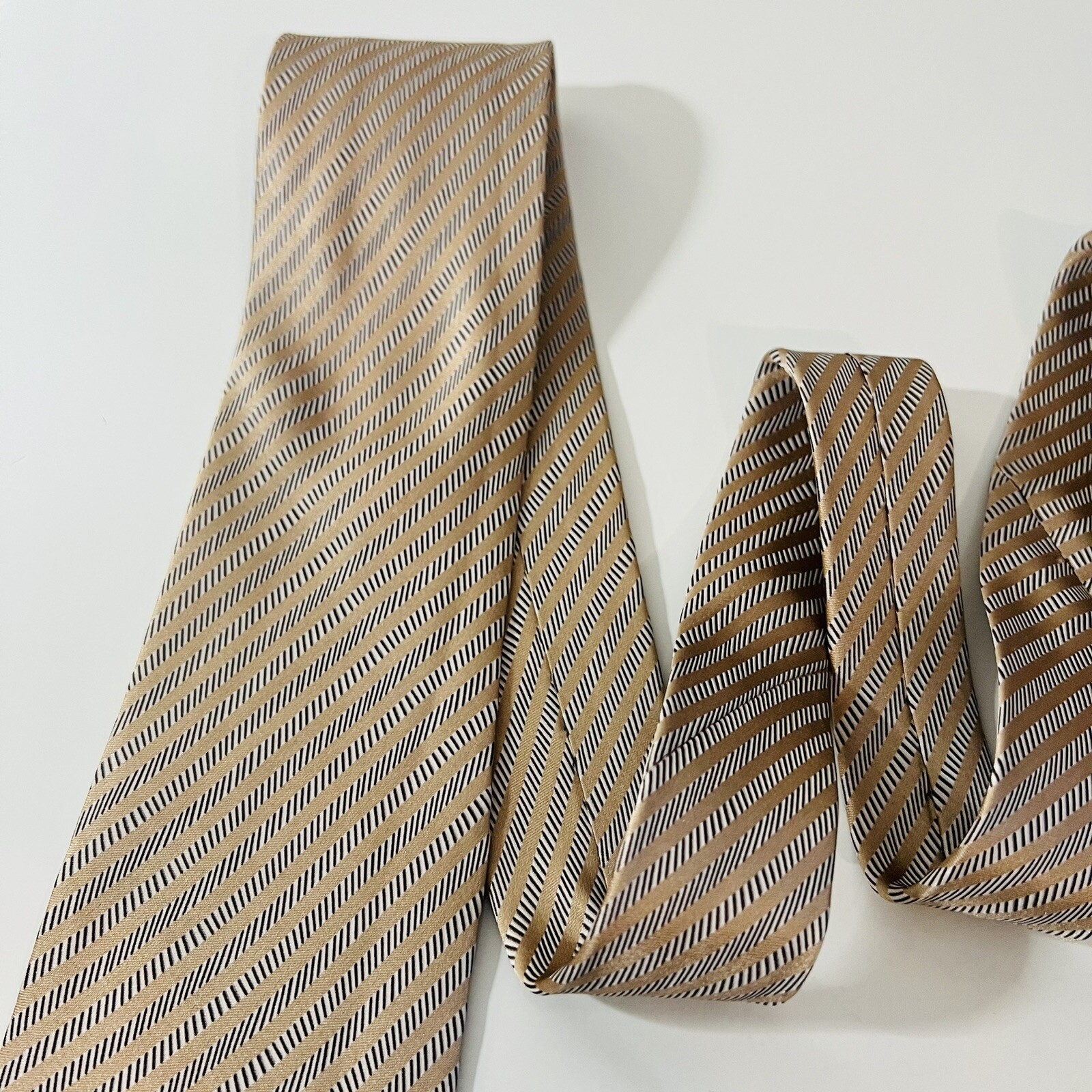 LANVIN Paris Modern/Recent Tan,Brown&Gray Striped… - image 13