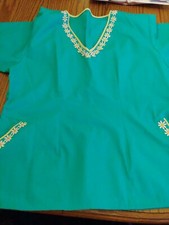 Dickies Scrub Top Medium  Green With Flowers