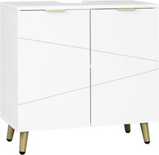 EUGAD Badezimmerschrank Badschrank Waschtischunterschrank weiß Hochglanz 60x30cm