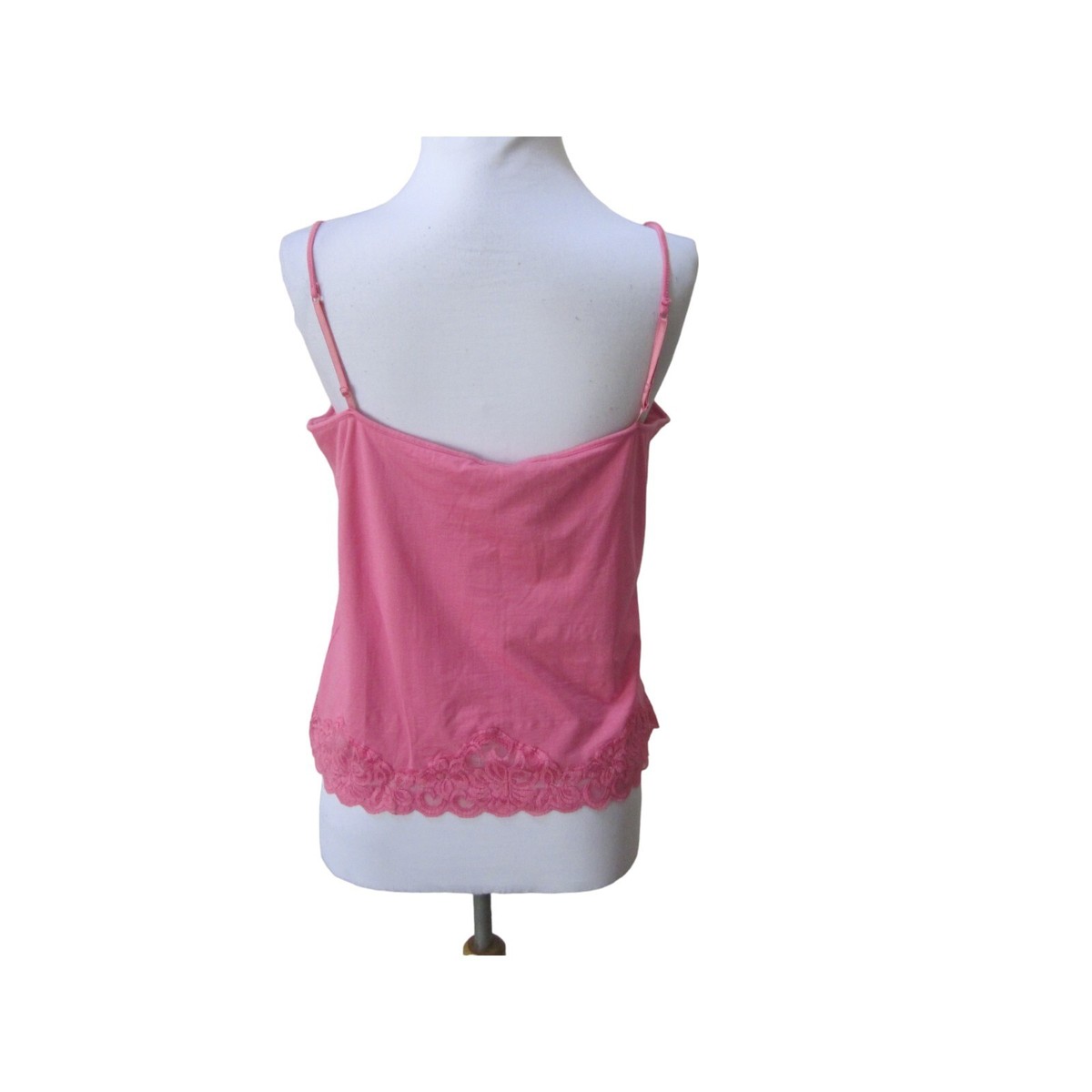@_@_@ VERSAILLE Pink Silk Blend Lace Trim Layering Cami Tank Top Sz L | eBay