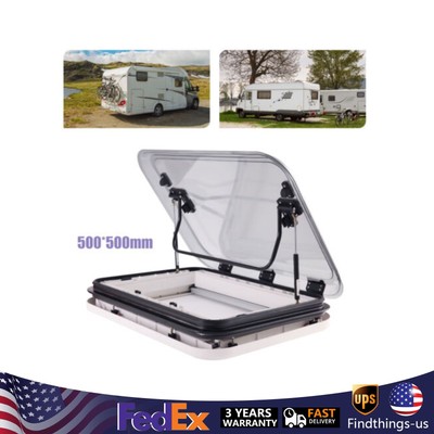 RV Skylight Roof Vent Hatch Window 500mmx500mm For Trailer Camper Large Caravan