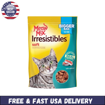 Meow Mix Irresistibles Soft Cat Treats, Salmon, 12 Ounce (Pack of