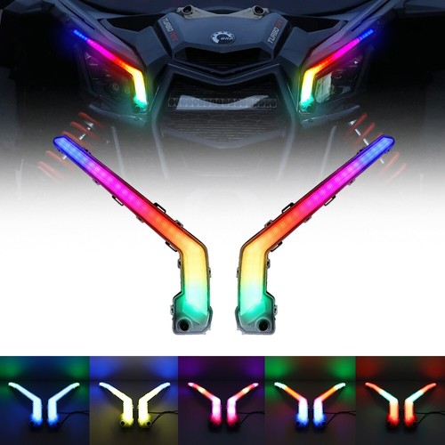 LED Front Signature Turn Signal Light RGB for 2017-2023 Can Am Maverick X3 /MAX - Picture 2 of 12