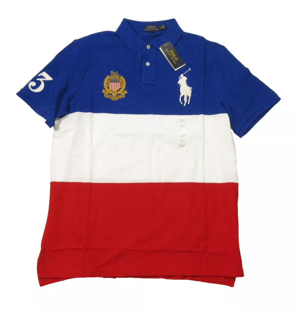 Polo Ralph Lauren Men's Blue Multi Big Pony Crest Patch Short