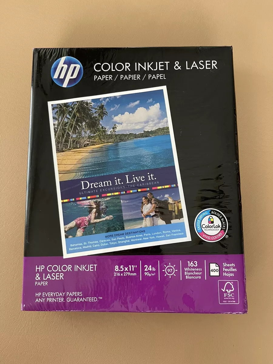 HP Color Printer Paper, ColorPrinting24, 8.5 x 11, Letter, 97 Bright, 400