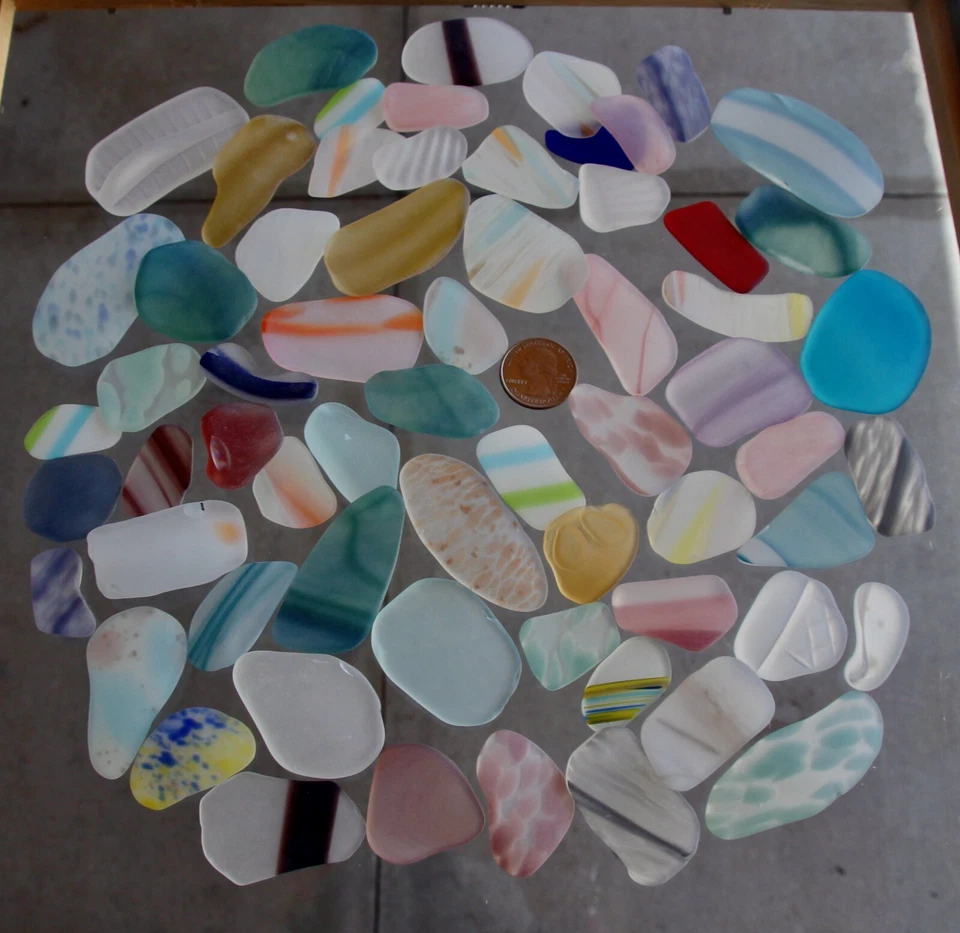 "Beach" glass, Art Glass, ALL fancy glass, Great colors, LARGE pieces - Image 2 of 4