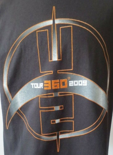 U2 360 Tour Tee 2009 Black USA Canada Concert Bono Rock Band Music Shirt SZ L - Picture 2 of 4