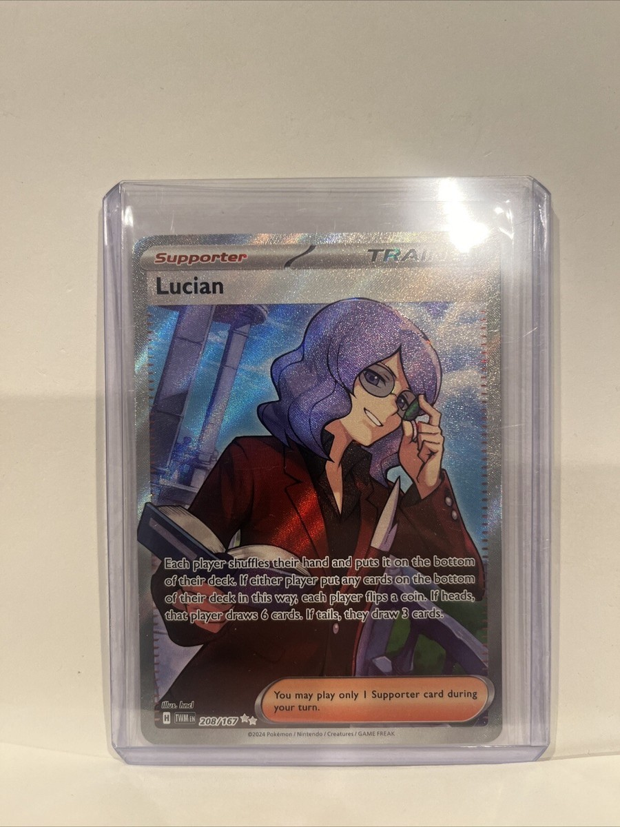 lucian pokemon card – 208/167 – Twilight Masquerade – Full Art Suppoter – Secret Rare Juguetes y juegos Lucian Pokemon Card