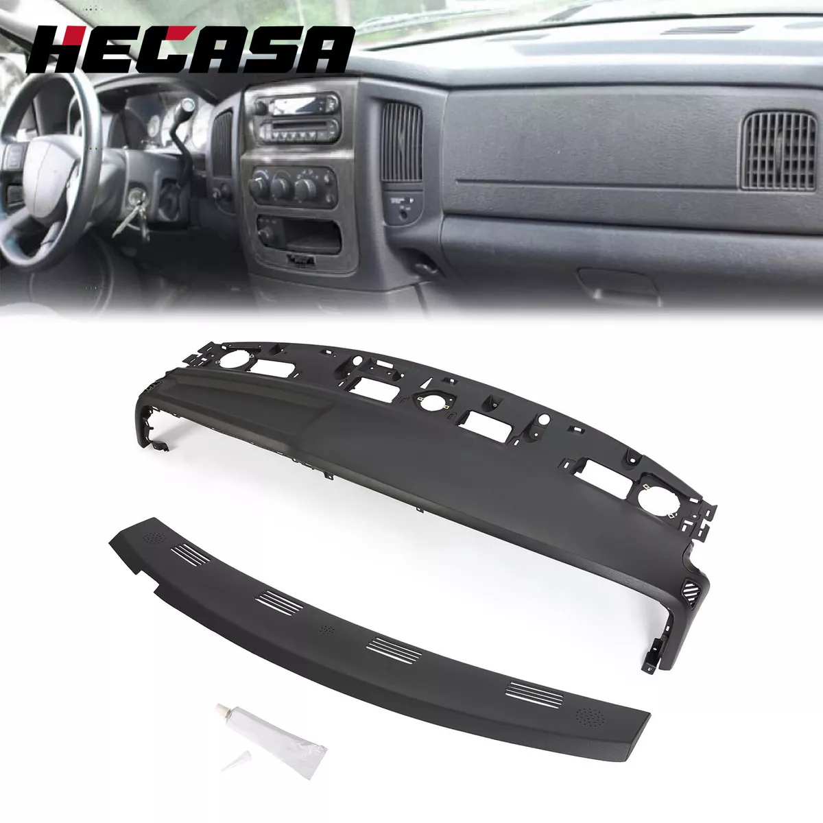 For 02-05 Dodge Ram 1500 2500 Mold Dashboard Replacement+Defrost Dash Cover  Cap