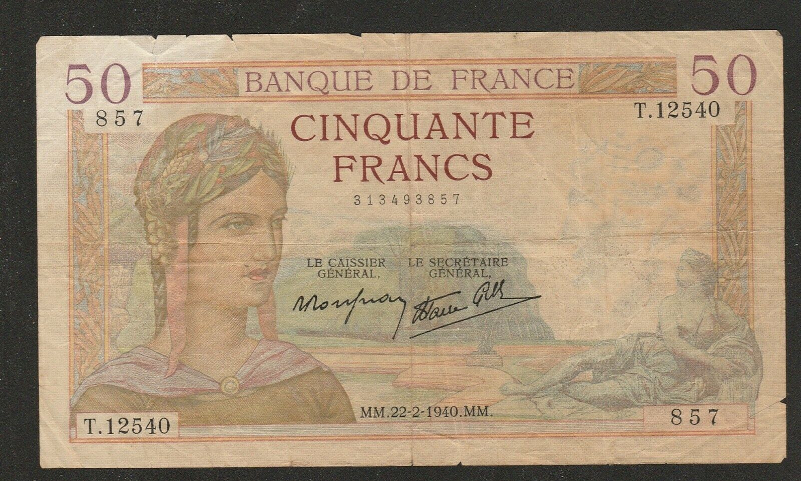1940 FRANCE 50 FRANC High quality new Translated NOTE