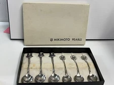 Mikimoto Pearl Spoon Set Of 6 With Box