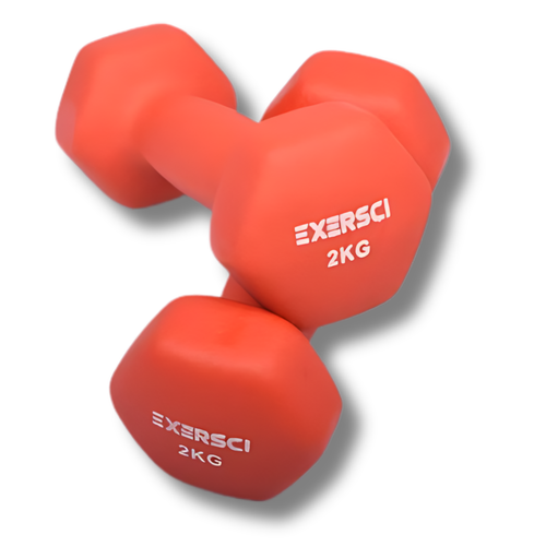 Exersci Neoprene Dumbbells 1-10kg Weights Pair Fitness Yoga Gym Dumbbells - Picture 3 of 25