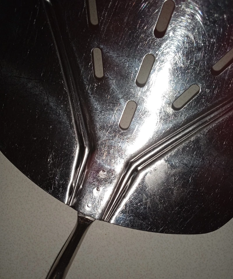 Vtg Foley Wide Slotted Stainless Steel Curved Spatula, 10", Used. - Image 3 of 3