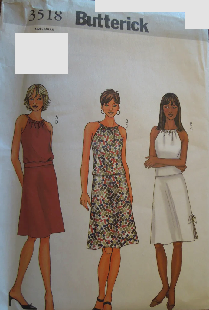 Patron Butterick 5106 - Jupe Et Blouse - Tailles XS Au 6XL - Neuf (sans Pochette)