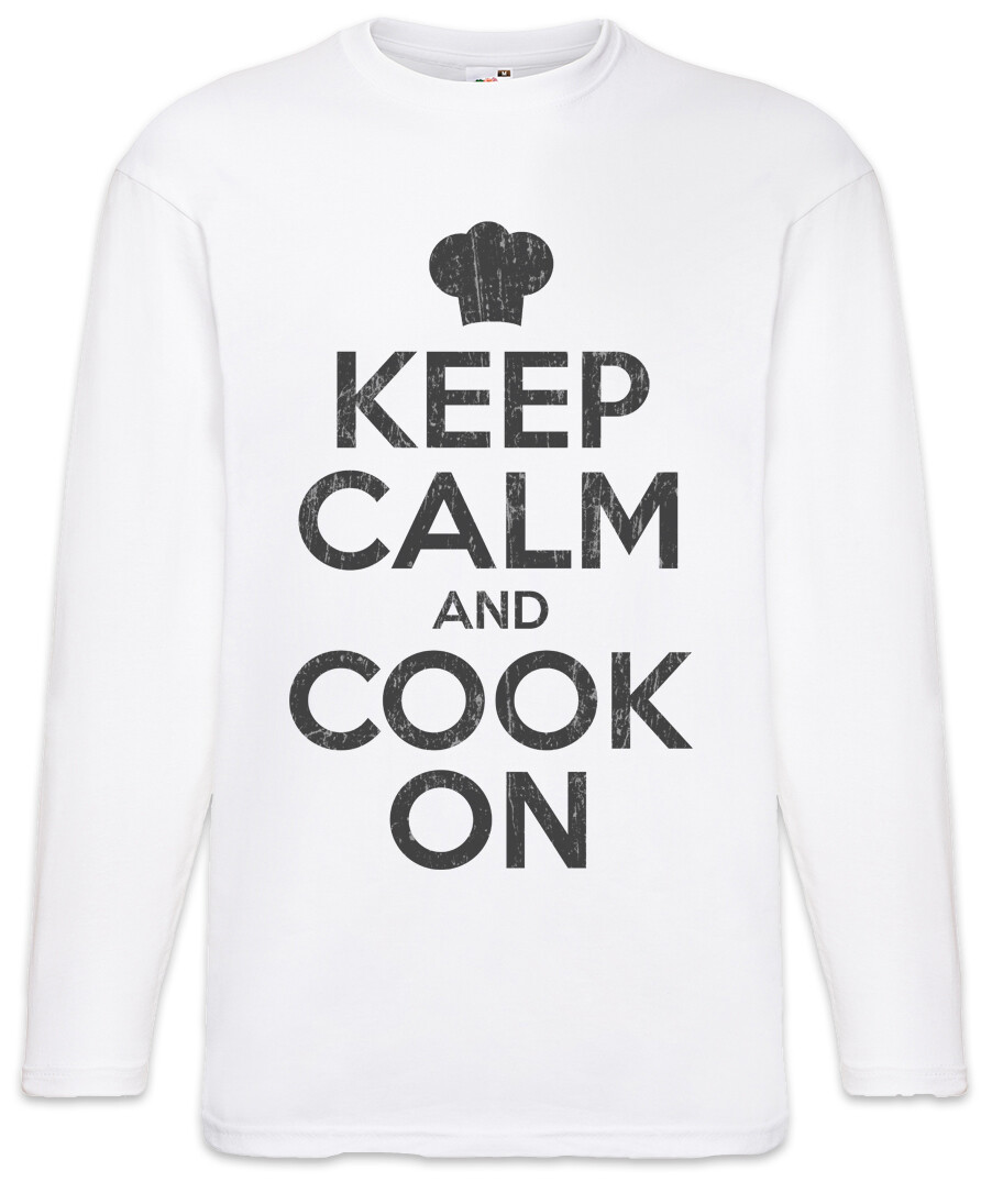 ALTRA T shirt manica lunga uomo Keep Calm And Cook On divertente chef cibo ristorante cena