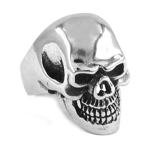 Totenkopf Skull Biker Rock n Roll Ring Silber Schmuck Edelstahl Groß & Massiv  - Bild 1 von 2