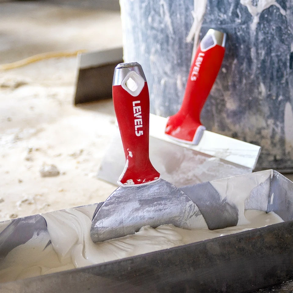 Cuchillo para juntas para paneles de yeso de 6" - Acero inoxidable con mango de agarre suave | LEVEL5 | 5-142 Foto 4 de 4