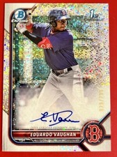 2022 Bowman 1st Chrome Auto Speckle #CPA-EV Eduardo Vaughan /299 Red Sox
