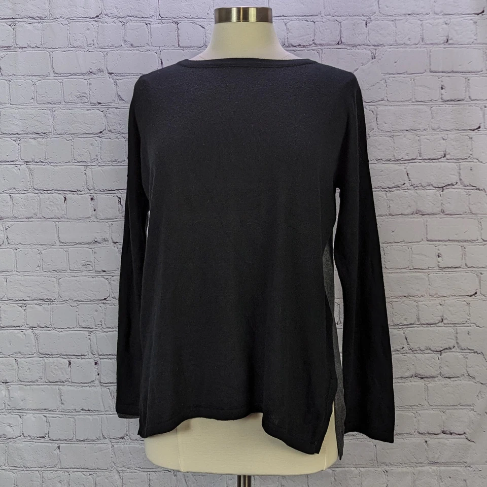 Suéter Heather by Bordeaux Mujer Relajado Talla Pequeña Negro y Gris Manga Larga Foto 2 de 4