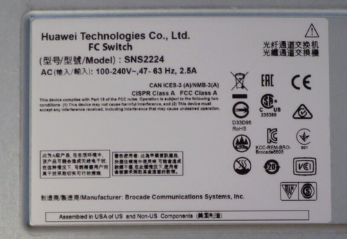 Huawei SNS2224 16Gb/s 24-Port (24-Active) SFP+ FC SAN Switch BR-6505-12-16G-0R - 第 6/7 張圖片