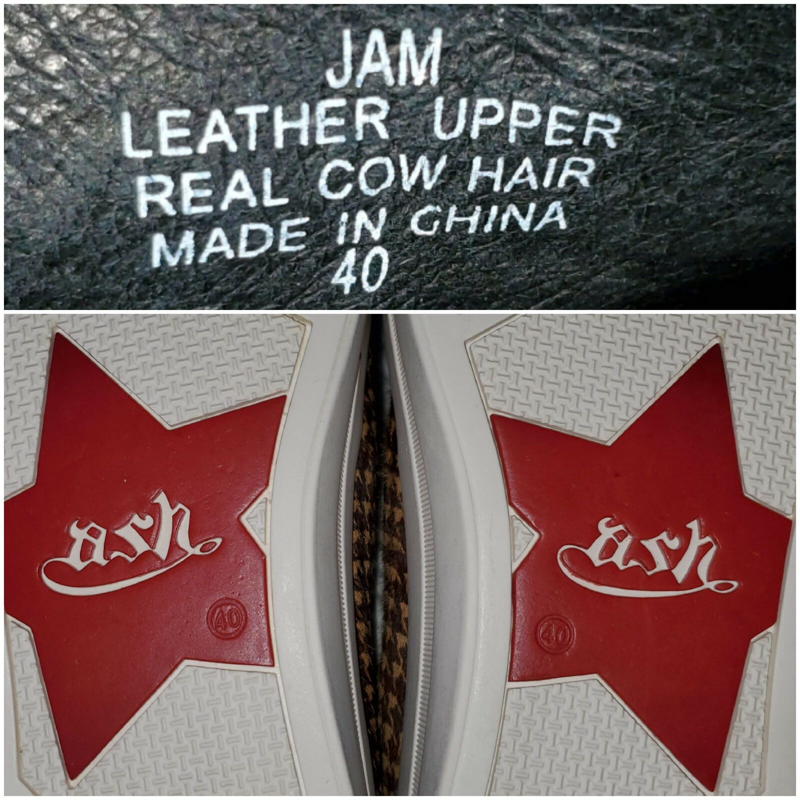 ASH Jam Size 40 US 9 PLATFORM SlipOn SNEAKERS Pony Hair Black~Brown Houndstooth