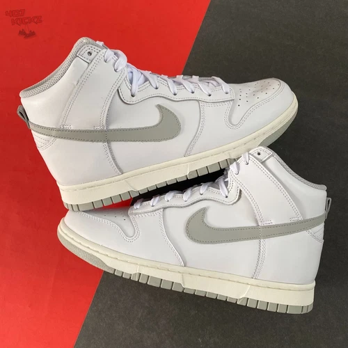 New WMNS Nike Dunk High White/Grey Fog- Sail DD1869-111 Women's Sneakers