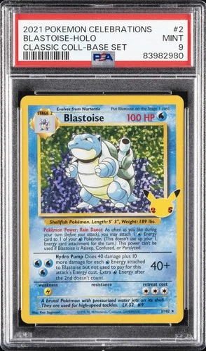 2021 POKEMON CELEBRATIONS CLASSIC COLL #2 BLASTOISE-HOLO PSA 9