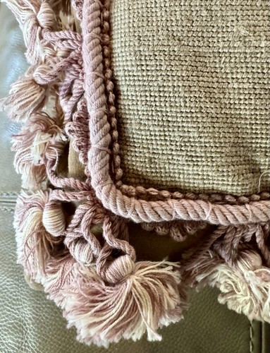 VTG Kathy Diddel 22” Aubusson Floral Needlepoint French Country Fringe Pillow - Picture 14 of 19