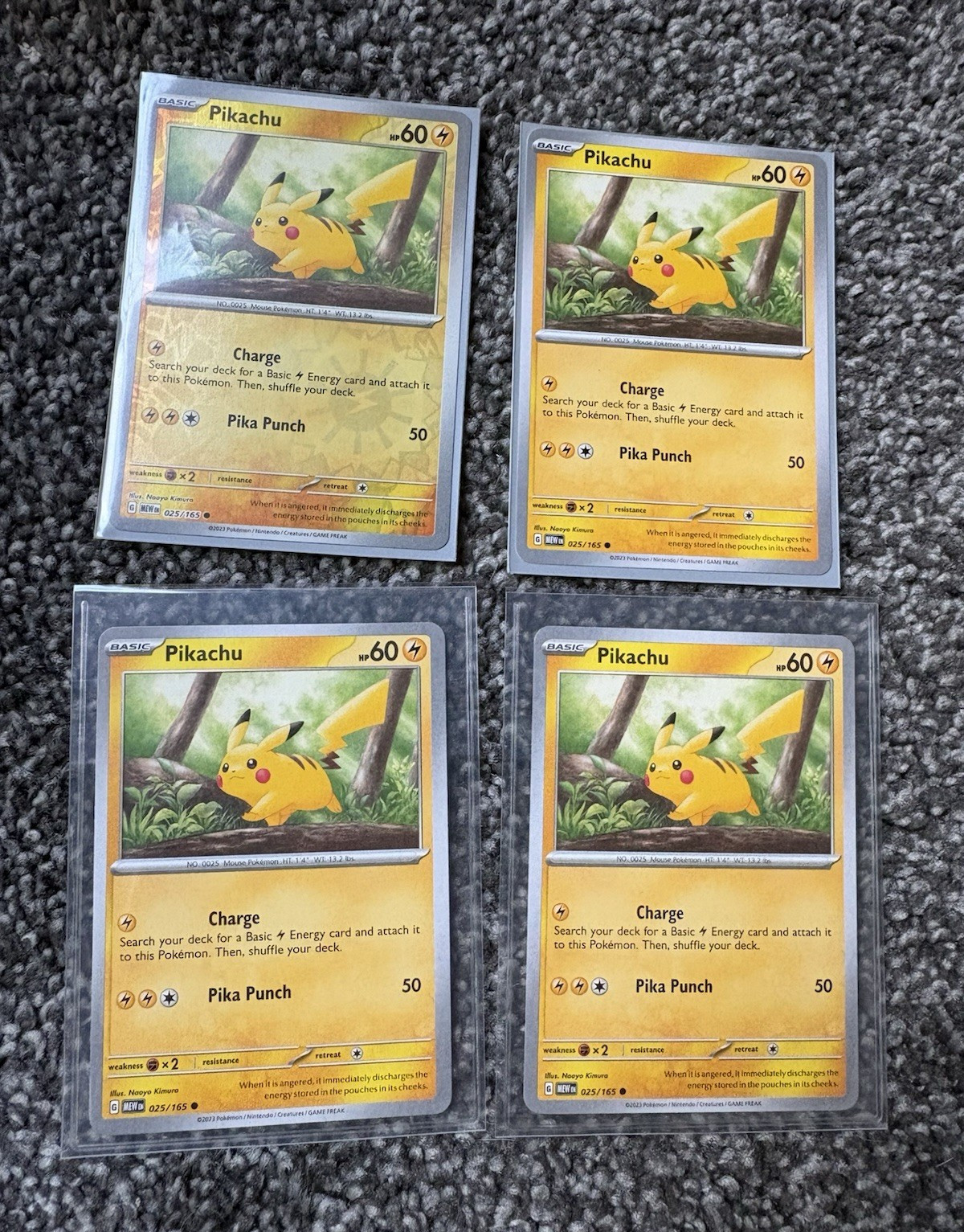 Pikachu 025/165 Scarlet & Violet 151 Pokémon TCG Lot of 4 English 2023