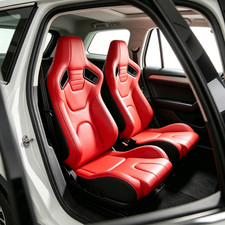 Universal Pair Reclinable Red Pvc Leather Sport Racing Seats Wslider Leftright Universal Pair Reclinable Red Pvc Leather Sport Racing Seats Wslider Leftright