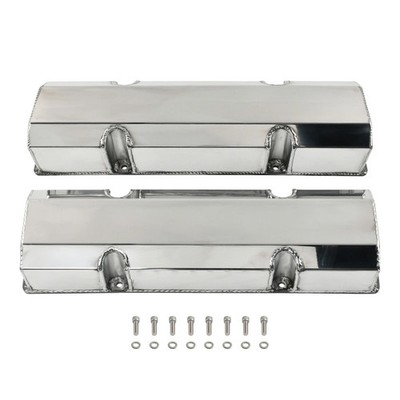 For 1958-86 Chevy SBC 350 400 Fabricated Aluminum Tall Valve Covers 1/4'' Rail