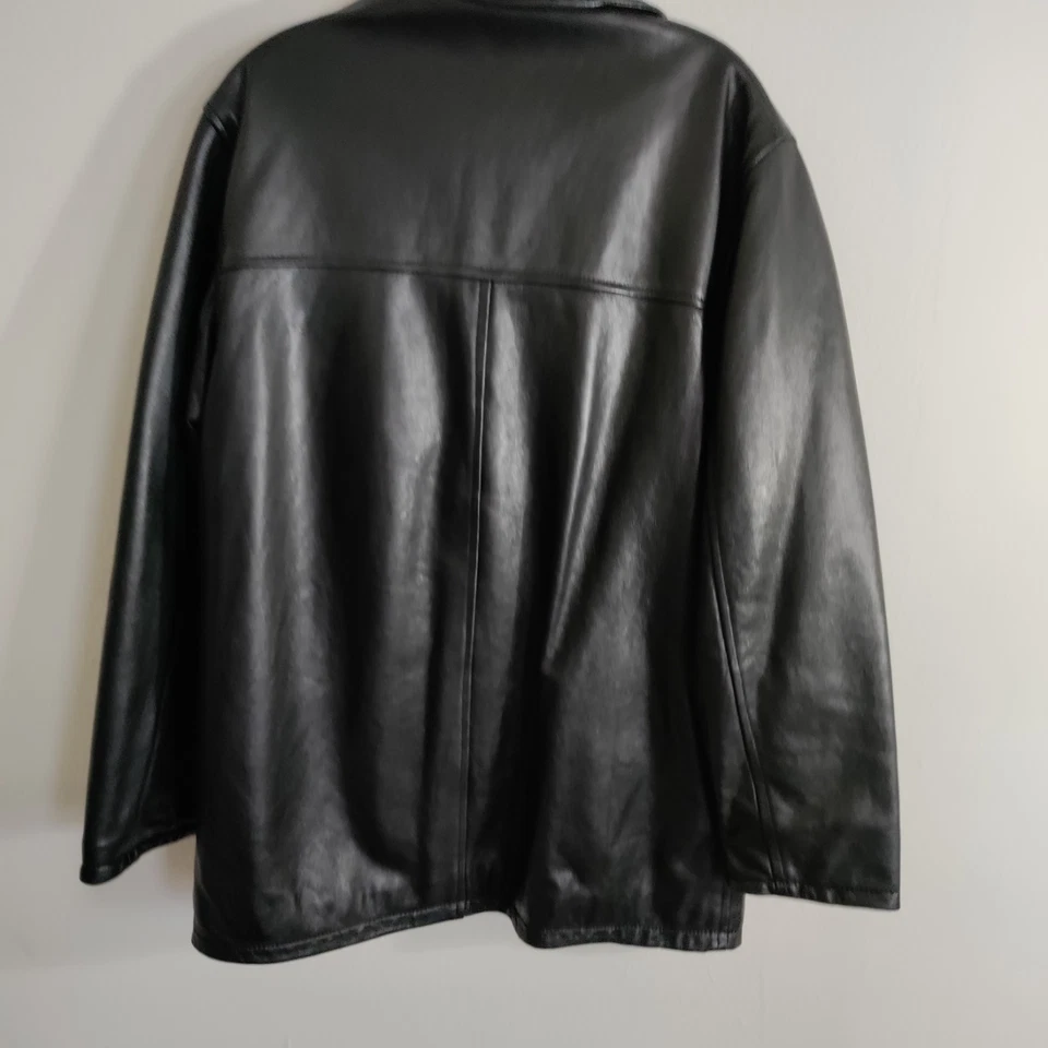 Chaqueta de bombardero vintage Vera Pelle de cuero negro para motocicleta para hombre talla 50 Foto 3 de 3