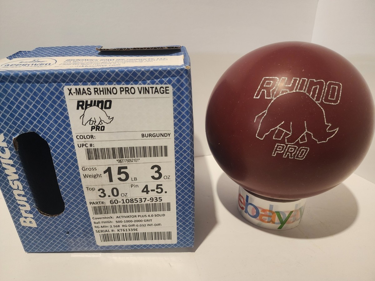 RHINO PRO ボウリングボール USBC認証　１５Ｐ 15 lbs Vintage Brunswick X-mas Rhino Pro Bowling Ball New Overseas