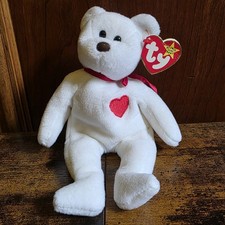 Original TY Beanie Baby Valentino Bear 1993 Brown Nose PVC Pellets Valentines