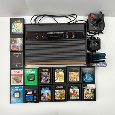 VTG 80s Atari 2600 CX-2600A Console 19 Games Joystick Power Supply Retro Gaming