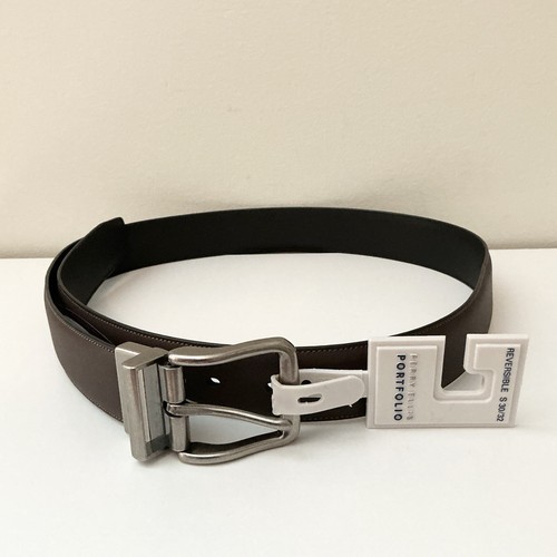 Perry Ellis Portfolio Men's Reversible Leather Belt Black/Brown Size S 30-32 NEW