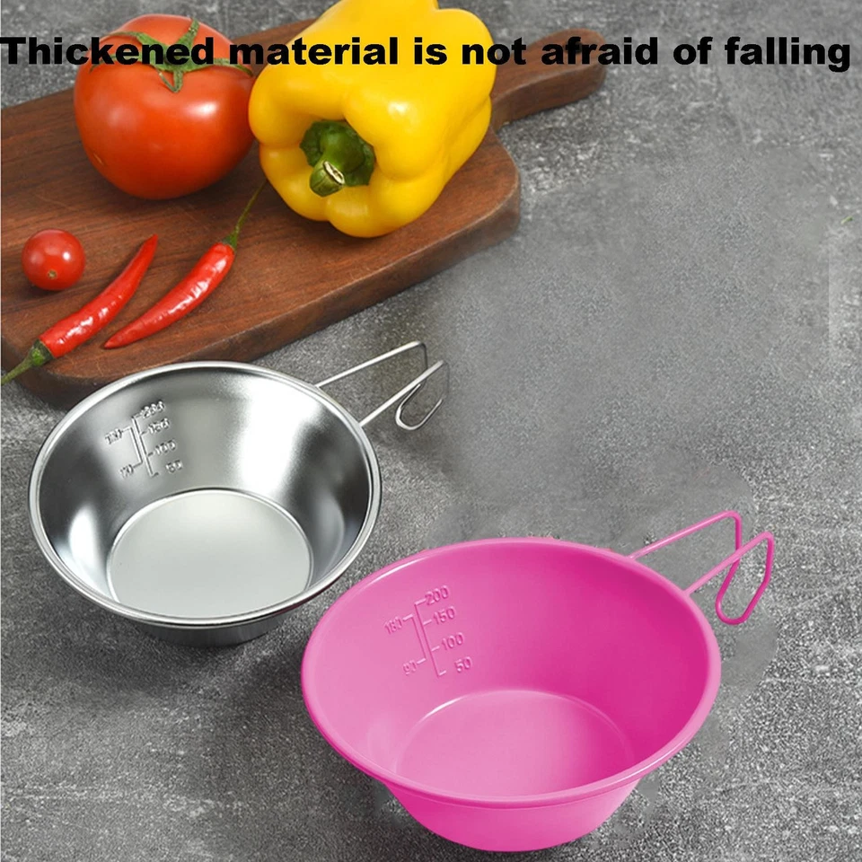 Taza de camping al aire libre taza de acero inoxidable cuenco de acero inoxidable de confianza Foto 3 de 4