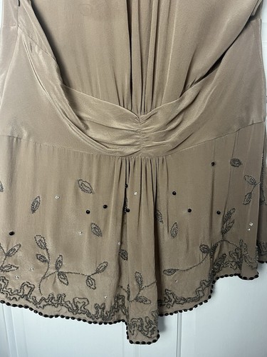 Vintage Ghost Silk Embellished Top UK 16 - Picture 8 of 10