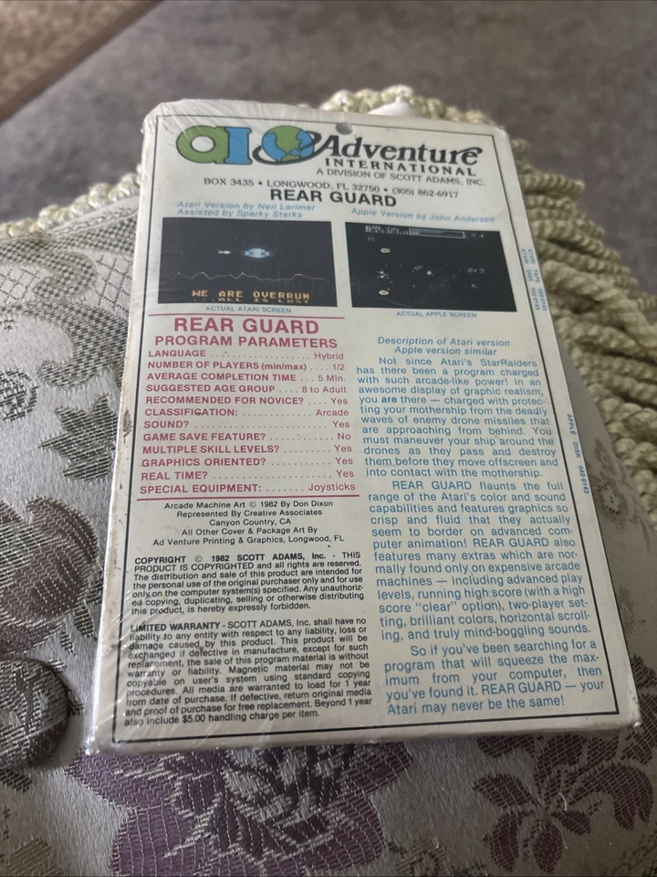 Sealed Copy Adventure International Atari 8 Bit REAR GUARD 16K Tape Data  - Image 2 of 4