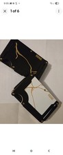 Ridge Metal Credit Card Holder Wallet with Money Clip, Black/White/Gold Men