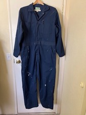 Vtg Red Kap Coveralls Jumpsuit Mens 44 Reg Blue Thrashed Paint Splatter 90s Y2K