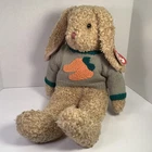 Vintage TY Curly Brown Bunny Rabbit Plush 16" NOS – Easter Decor or Collectible