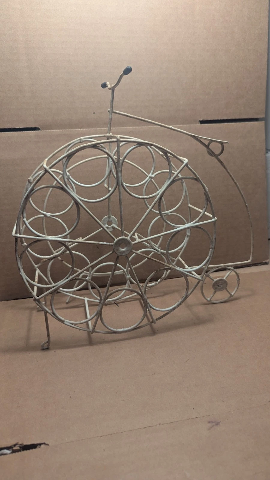 MID CENTURY MODERN Bicycle Spice Rack White Metal