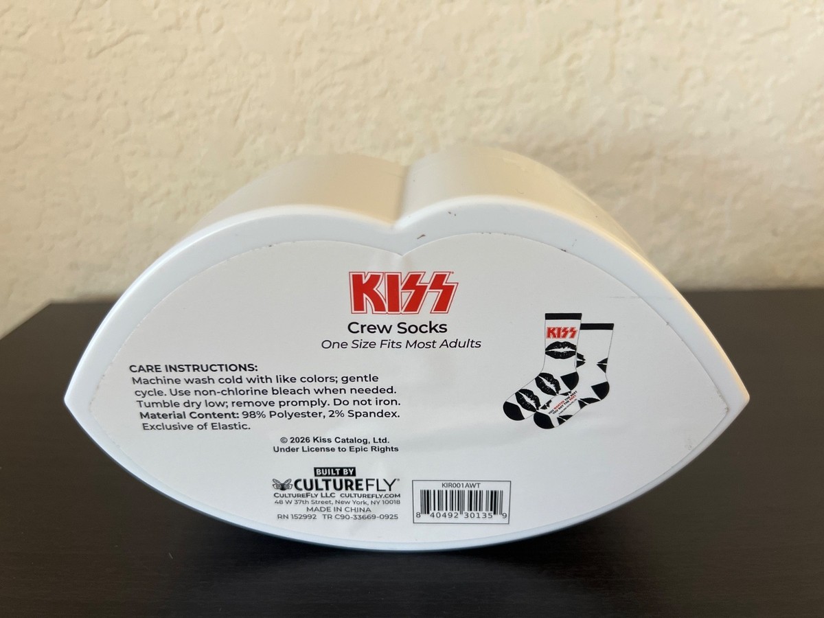 2026 KISS Rock Band VALENTINE DAY COLLECTORS BOX Themed CREW SOCKS